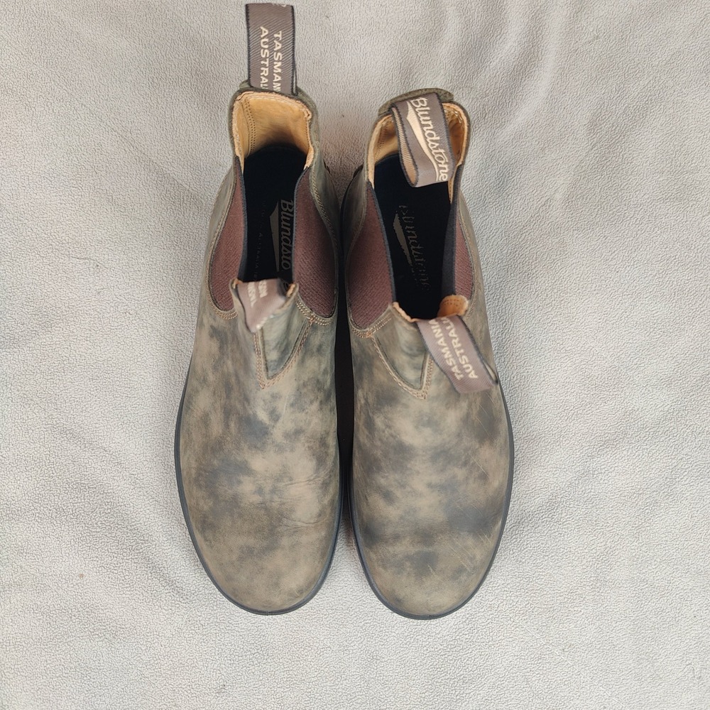Blundstone Classics 585 Boots Mens 9 US 10 Rustic Brown Leather Chelsea Pull On - Picture 5 of 12